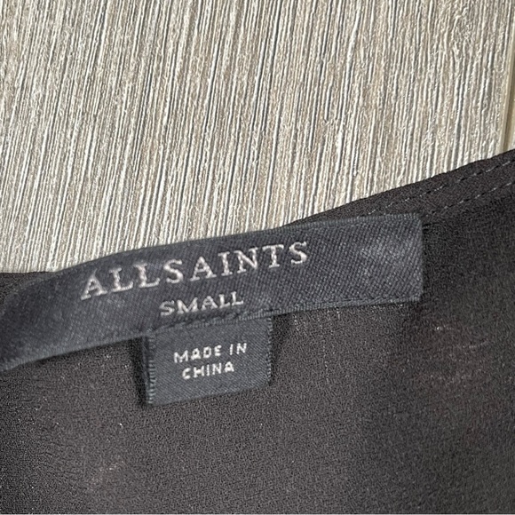 AllSaints Women’s Lasia Top Peplum Black Size S Draped Twist - Picture 4 of 10